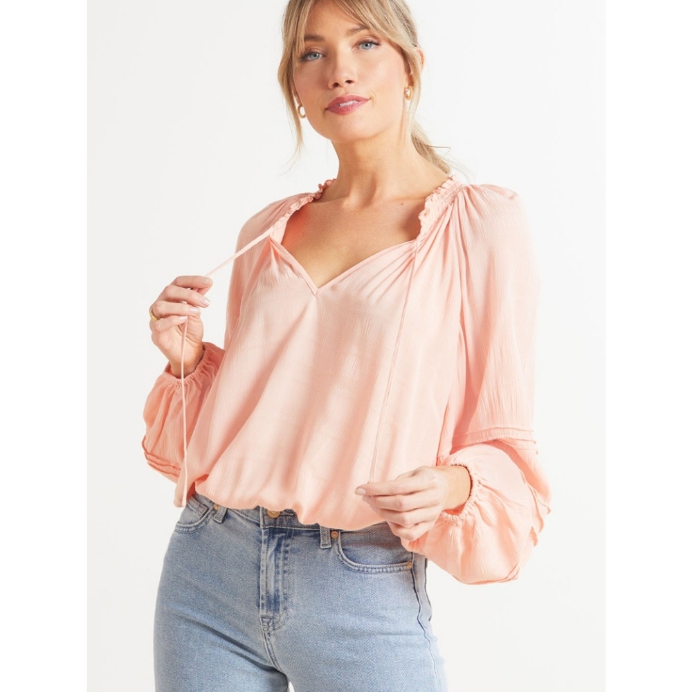 Sanctuary Jet Setter Blouse Peach NWT